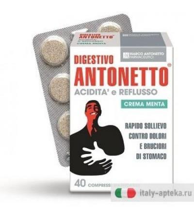 Digestivo  Antonetto Acidità E Reflusso Menta 40 Compresse Masticabili