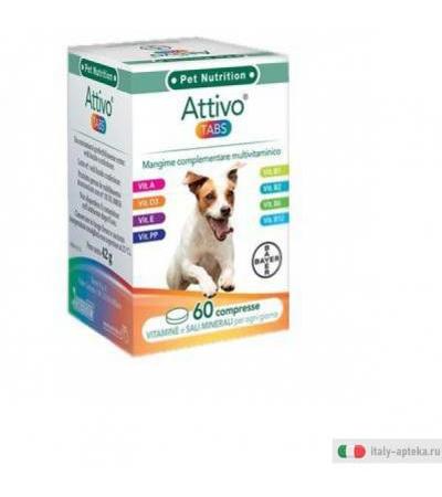 Bayer Pet attivo Tabs Integratore Multivitaminico cani 60 Compresse