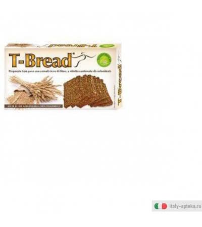 t-bread preparato tipo pane con cereali. ricco di fibre, a ridotto contenuto di carboidrati. da