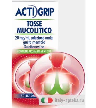 ActiGrip Tosse Mucolitico soluzione orale gusto mentolo 150ml
