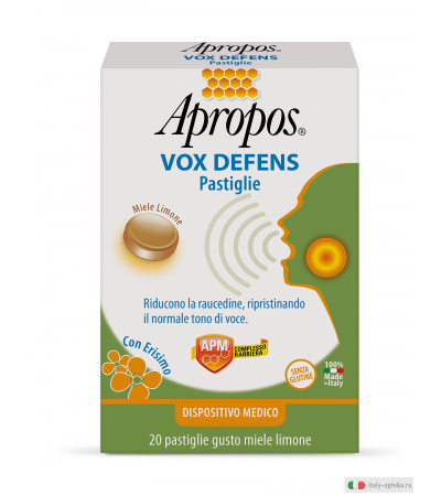 Apropos Vox Defens 20 Pastiglie per la gola gusto miele limone