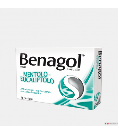 Benagol antisettico cavo orale 16 pastiglie gusto mentolo eucalipto