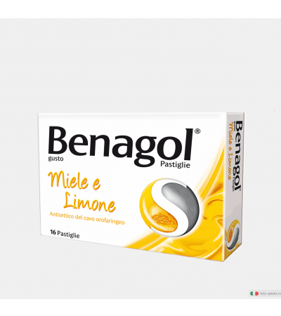 Benagol antisettico cavo orale 16 pastiglie gusto miele e limone