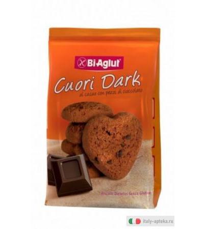 Biaglut cuori dark al cacao con pezzi di cioccolato