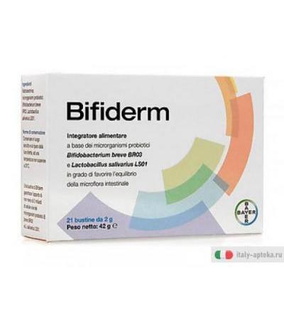 Bifiderm integratore di bifidobatteri e lactobacilli 21 bustine