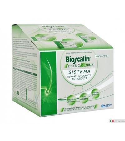 Bioscalin Physiogenina Sistema Azione Integrata Anticaduta Integratore 30 compresse + 10 fiale + Shampoo Fortificante 200ml