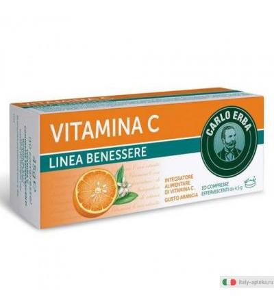 Carlo Erba Vitamina C linea benessere 10 compresse effervescenti gusto arancia