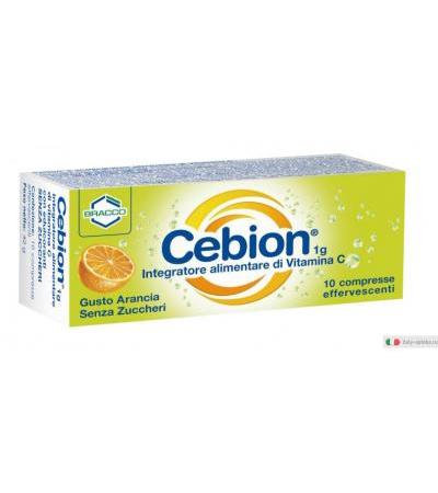 Cebion 1gr Vitamina C 10 compresse effervescenti gusto arancia senza zucchero
