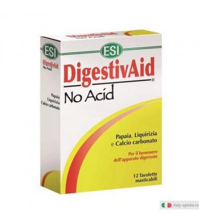 DigestivAid No Acid per il benessere dell'apparato digerente 12 tavolette masticabili