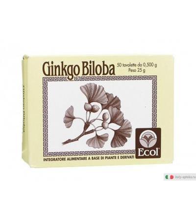 ECOL Ginkgo Biloba per il benessere dell'organismo 50 Tavolette