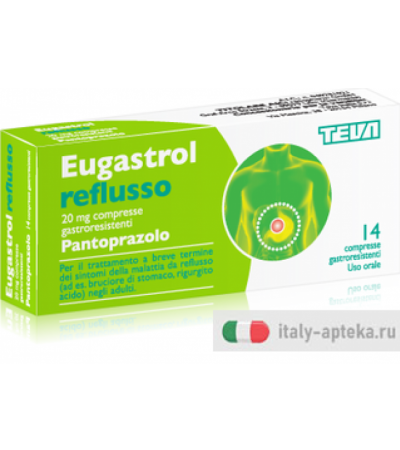 Eugastrol Reflusso pantoprazolo 20 mg 14 compresse