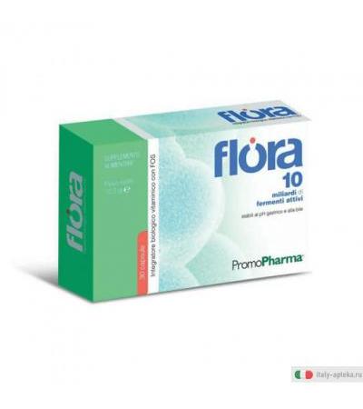 Flora 10 favorisce l’equilibrio della flora batterica intestinale 30 capsule