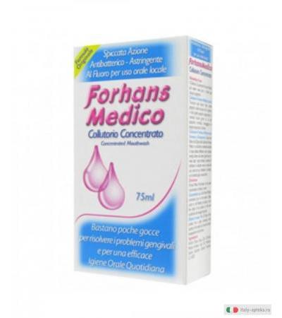 Forhans Medico collutorio concentrato flacone da 75 ml.
