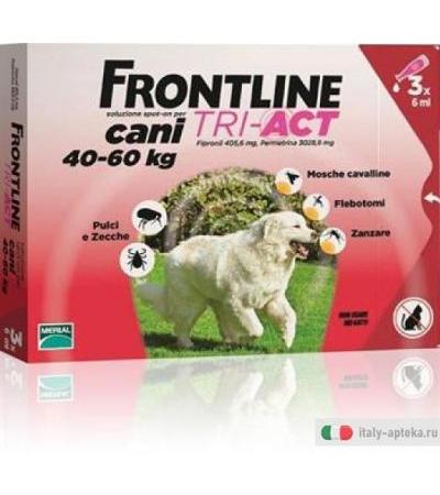 Frontline Tri-Act antiparassitario per Cani 40-60 Kg 3 fiale