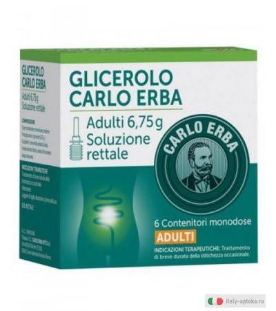 Glicerolo Carlo Erba Adulti 6,75g soluzione rettale 6 contenitori monodose con camomilla e malva
