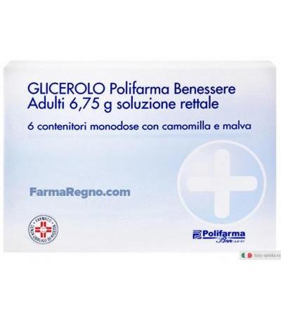 Glicerolo Polifarma Benessere Adulti 6,75g soluzione rettale 6 contenitori monodose con camomilla e malva