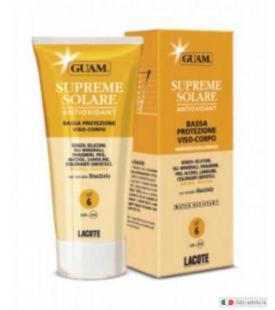 Guam Supreme Solare Crema Viso e Corpo Bassa Protezione SPF 6 Abbronzatura Dorata 150ml
