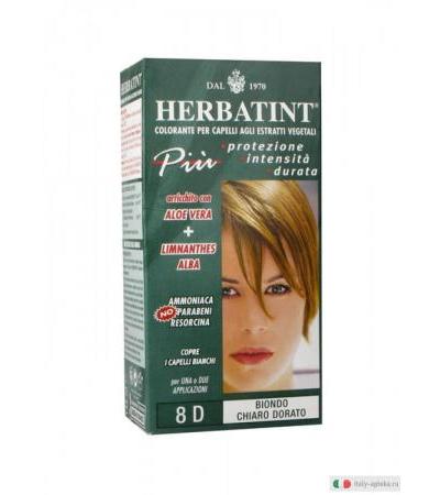 Herbatint colorante per capelli agli estratti vegetali Biondo Chiaro Dorato 8 D