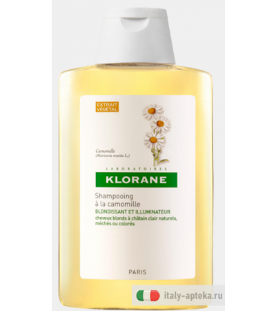 Klorane Shampoo alla Camomilla riavviva i riflessi dei capelli biondi o castano chiaro 200ml
