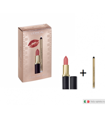 L'Oréal Kit Last in Latin Kisses Matita labbra trasparente + Rossetto n.103
