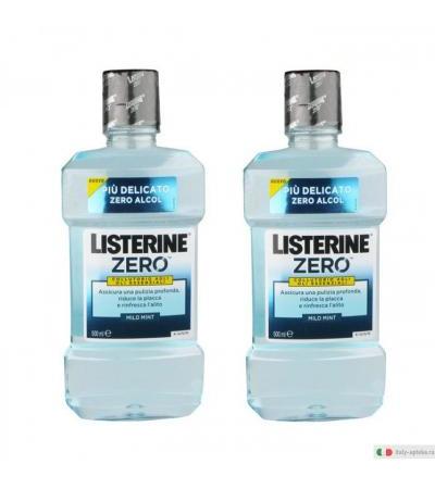 Listerine Zero Collutorio delicato senza alcol 500 ml (offerta 2 confezioni)