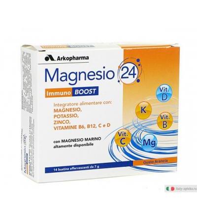 Magnesio 24 Immuno Boost Integratore 14 Bustine Arancia