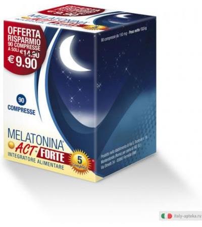 Melatonina Act + Forte 5 Complex benessere del sonno 90 compresse