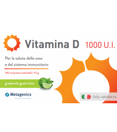 Metagenics Vitamina D 1000 UI 168 compresse masticabili gusto lime