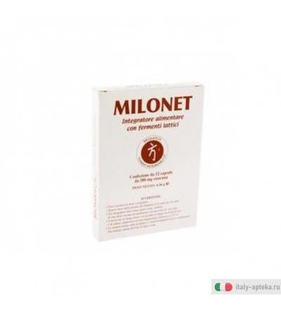 Milonet favorisce l'equilibrio della flora intestinale 12 capsule da 580mg ciascuna