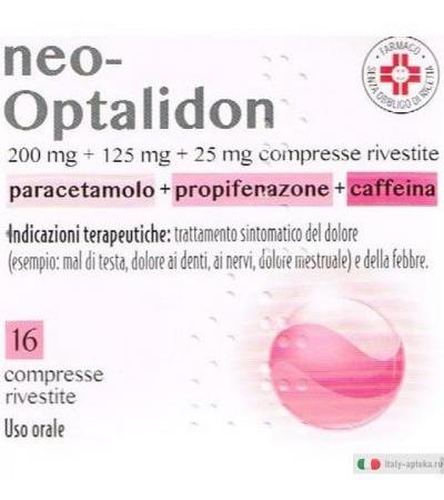 Neo Optalidon 200mg + 125 mg 25 mg 16 compresse rivestite