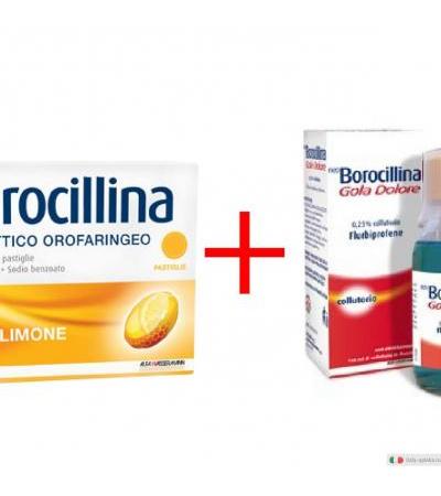 NeoBorocillina Antisettico gola gusto miele e limone + NeoBorocillina Gola Dolore collutorio