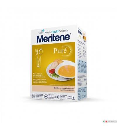 Nestlé Meritene Puré Tacchino con Verdure pasto semplice da preparare e facile da deglutire 6 buste