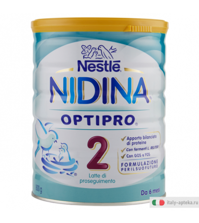 Nestlè Nidina 2 Optipro latte in polvere per lattanti +6 mesi 800g