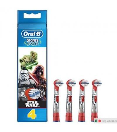 Oral-B Stages Power Star Wars testine per spazzolini elettrici +3 anni 4 pezzi
