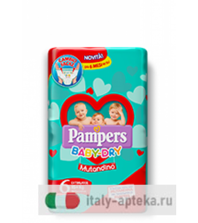 Pampers Baby Dry Mutandina taglia 6 Extralarge +15kg 14 pannolini