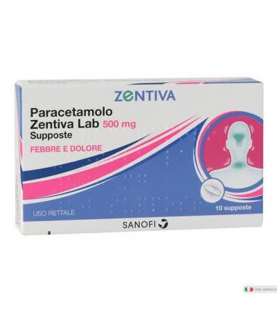 Paracetamolo Zentiva Lab 500mg 10 supposte Febbre e Dolore