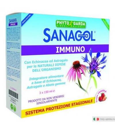 Phyto Garda Sanagol Immuno gusto Fragola Triple Pack 3x150ml