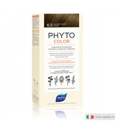 PhytoColor Colorazione Permanente a base di pigmenti vegetali n.6.3 Biondo Scuro Dorato