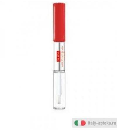 Pupa Made to Lip Duo Rossetto liquido Colore&Topcoat waterproof n. 001 Hot Coral