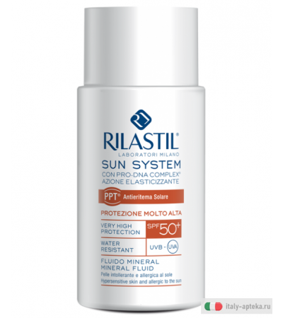 Rilastil Sun System SPF50+ Fluido Mineral per pelle intollerante e allergica al sole 50ml