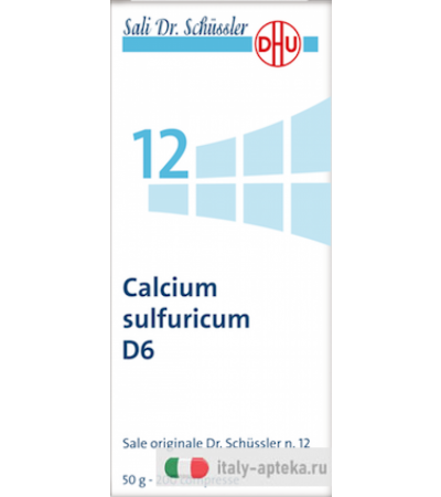 Sale Dr. Schüssler n.12 Calcium sulfuricum D6 (solfato di calcio) Processi Depurativi 200 Compresse
