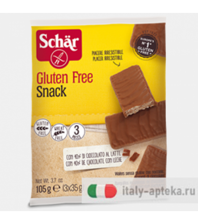 Schar Snack wafers al cioccolato con nocciole senza glutine 3x35g