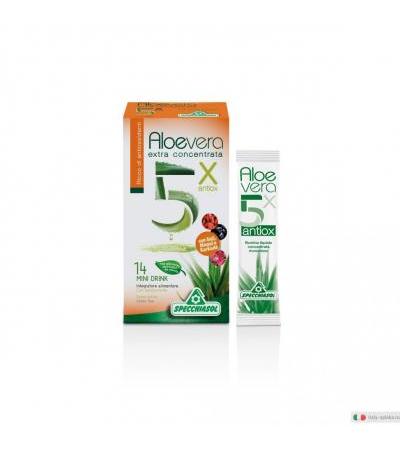 Specchiasol Aloe 5X Antiox extra concentrato con goji, maqui e karkadè 14 mini drink
