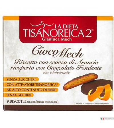 Tisanoreica CiocoMech Biscotto con scorza di Arancio ricoperto di Cioccolato Fondente 9 biscotti