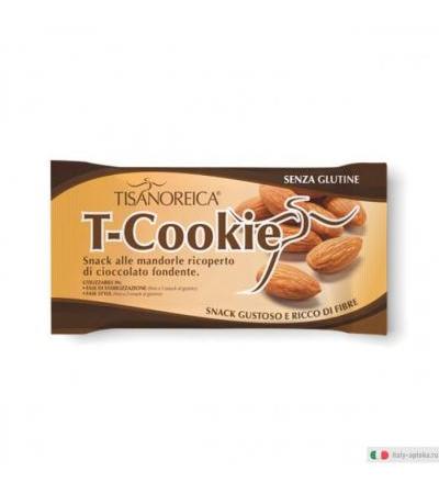 Tisanoreica T-Cookie Snack alle mandorle ricoperto di cioccolato fondente 25g