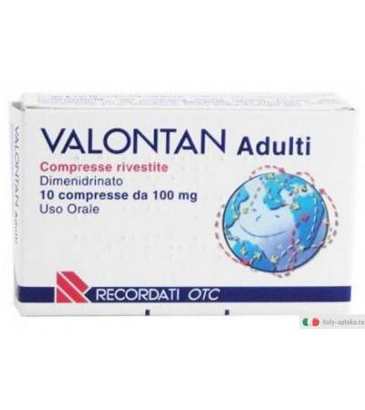 Valontan Adulti 100mg medicinale antiemetico e antinausea 10 compresse rivestite