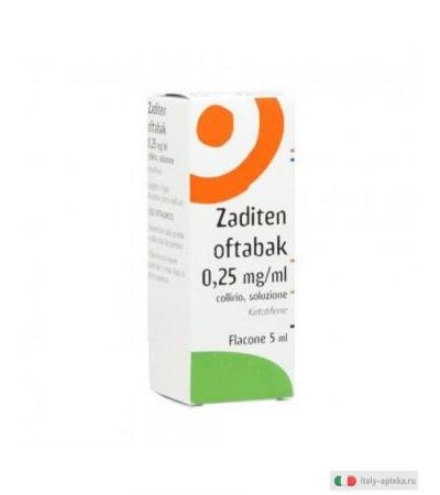Zaditen Oftabak 0,25 mg/ml Ketotifene collirio 5ml