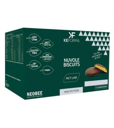 KEFORMA MCT NUVOLE BISCUITS 3 confezioni da 40 gr Gusto Cacao