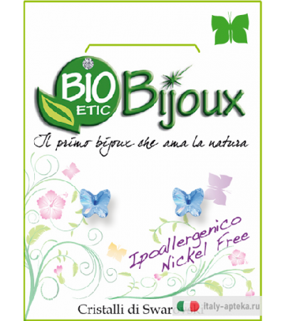 Bio Bijoux Orecchino Farfalla 5mm Acquamarina
