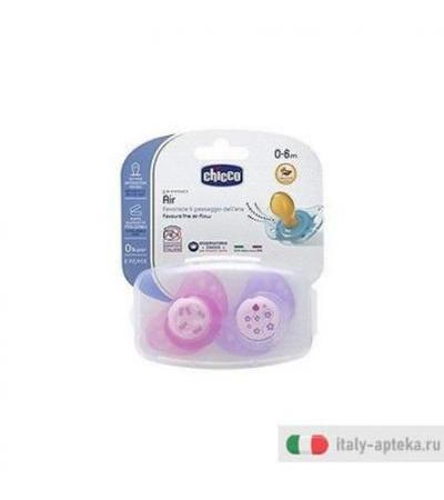 Chicco Succhietto Air Girl Silicone 0-6 mesi 2pz